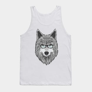 Wolf With Reading Glasses Tank Top